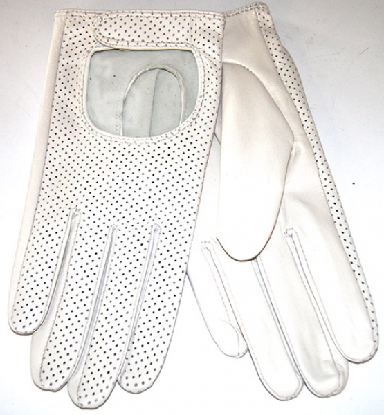 Білі перфоровані рукавички